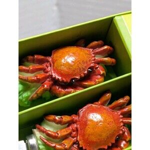 Crab Spreader Knife Set Of 4 Nautical Coastal Seafood Appetizer Cheese Butter